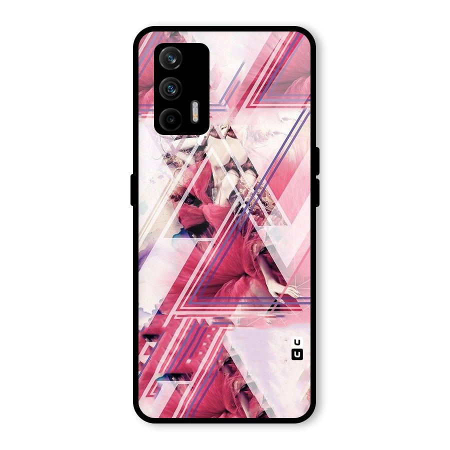 Pink Rose Abstract Glass Back Case for Realme GT 5G