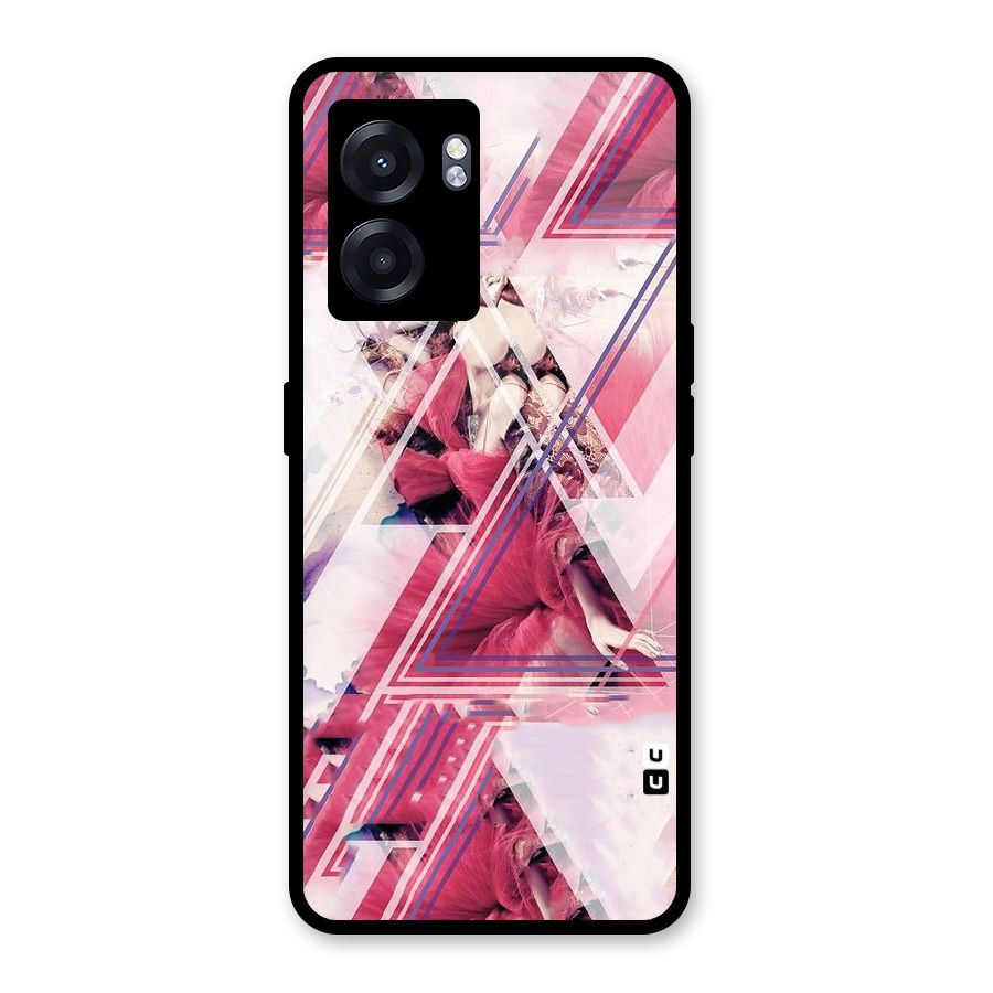 Pink Rose Abstract Glass Back Case for Realme Narzo 50 5G