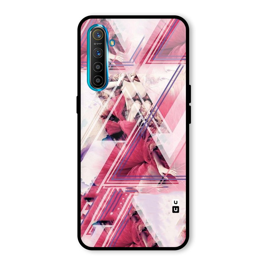 Pink Rose Abstract Glass Back Case for Realme X2