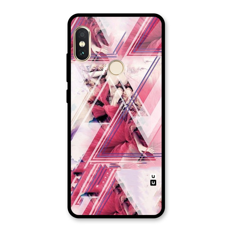 Pink Rose Abstract Glass Back Case for Redmi Note 5 Pro