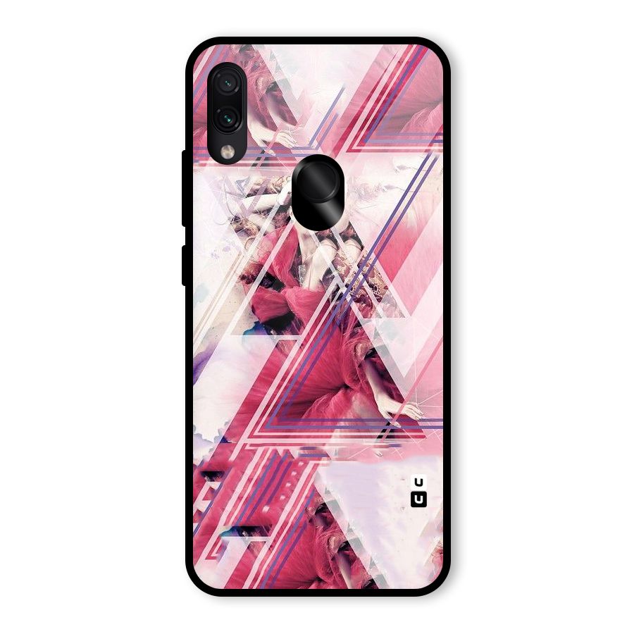 Pink Rose Abstract Glass Back Case for Redmi Note 7 Pro