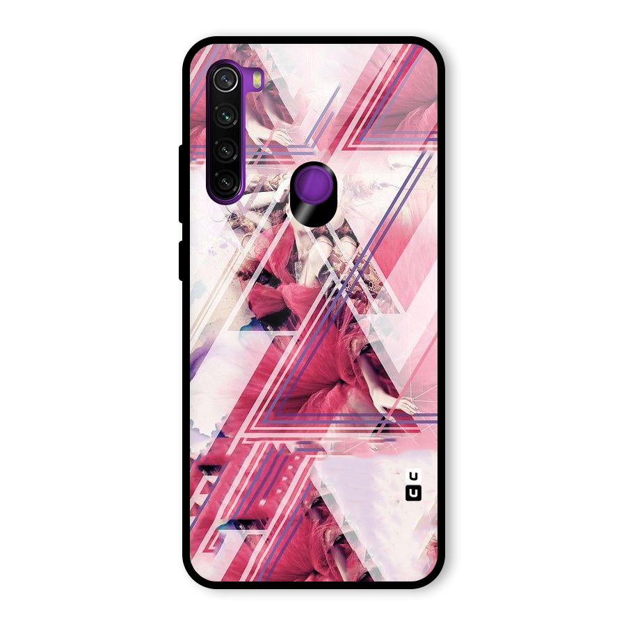 Pink Rose Abstract Glass Back Case for Redmi Note 8