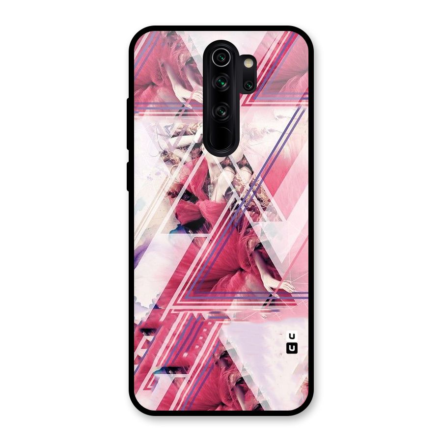 Pink Rose Abstract Glass Back Case for Redmi Note 8 Pro