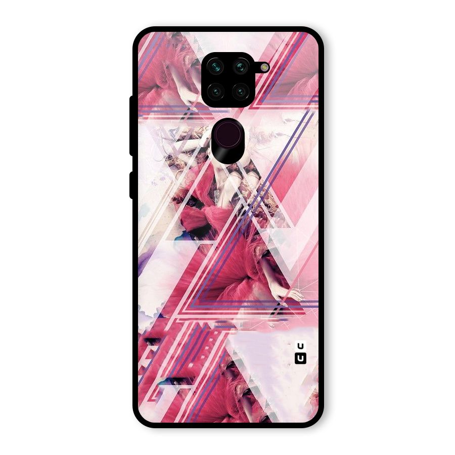 Pink Rose Abstract Glass Back Case for Redmi Note 9