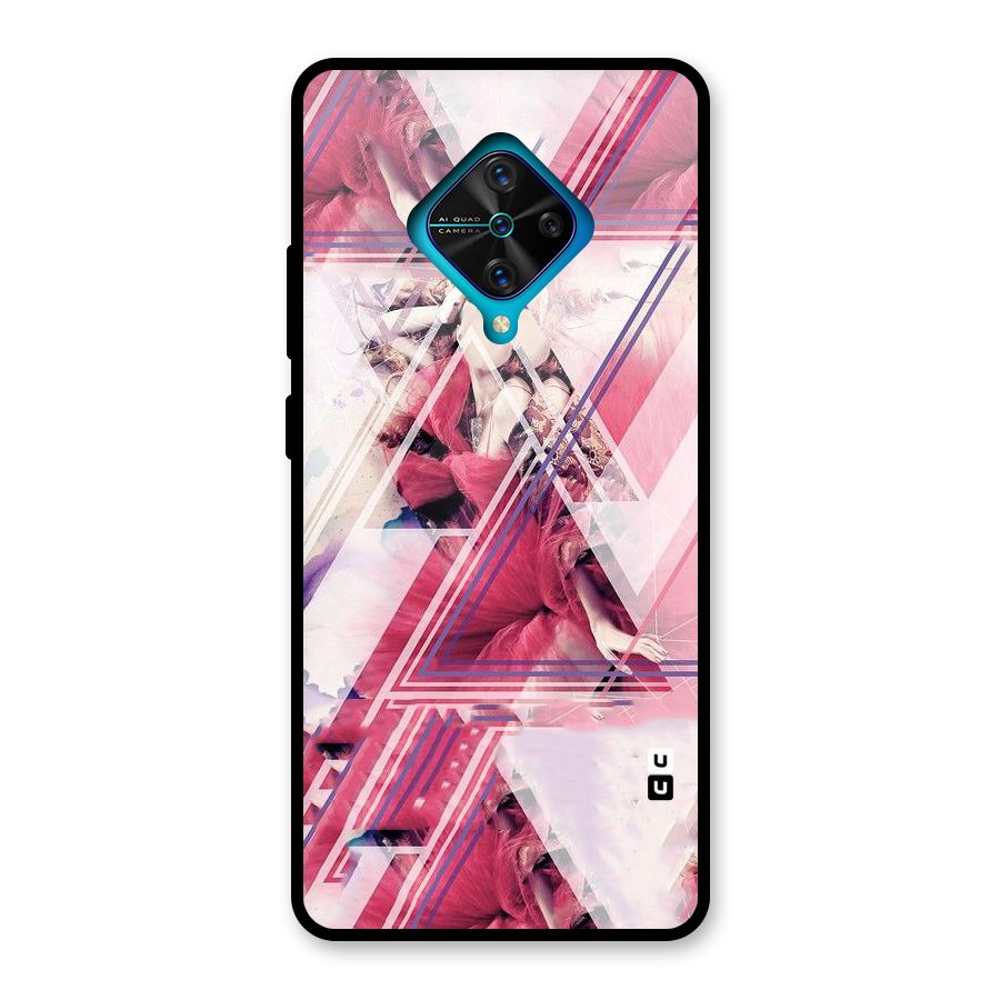 Pink Rose Abstract Glass Back Case for Vivo S1 Pro