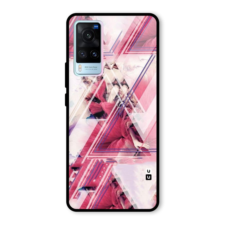 Pink Rose Abstract Glass Back Case for Vivo X60
