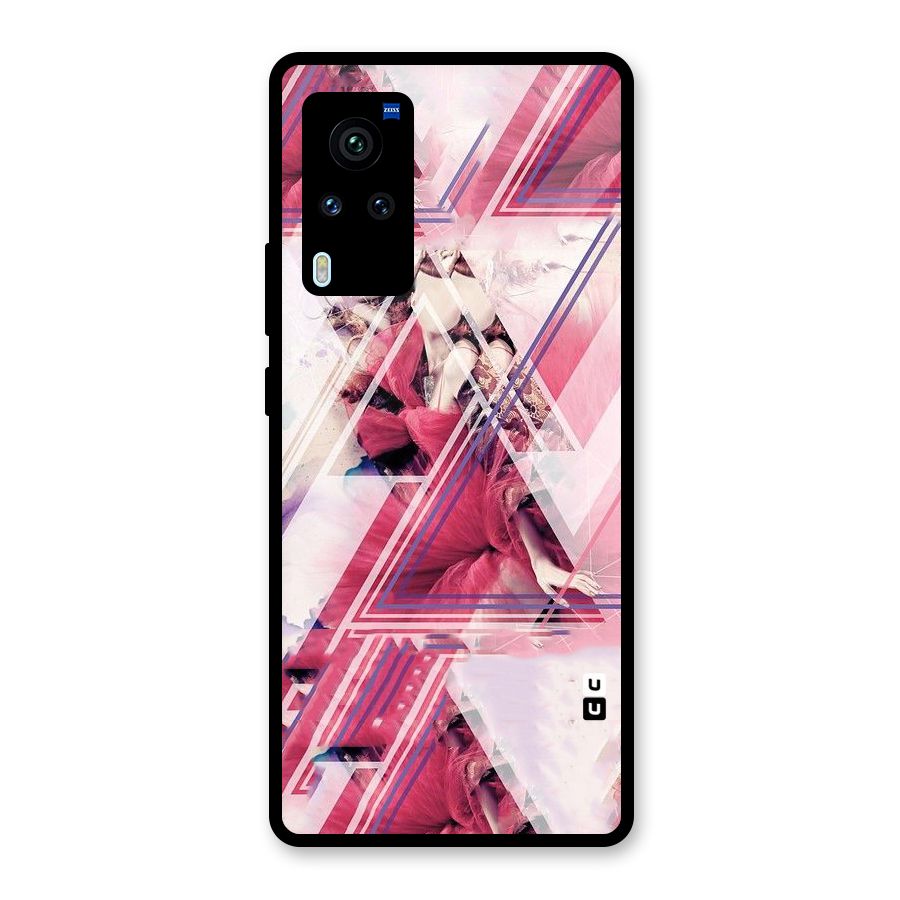 Pink Rose Abstract Glass Back Case for Vivo X60 Pro