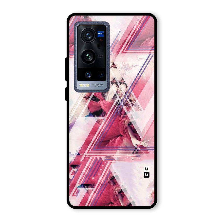 Pink Rose Abstract Glass Back Case for Vivo X60 Pro Plus