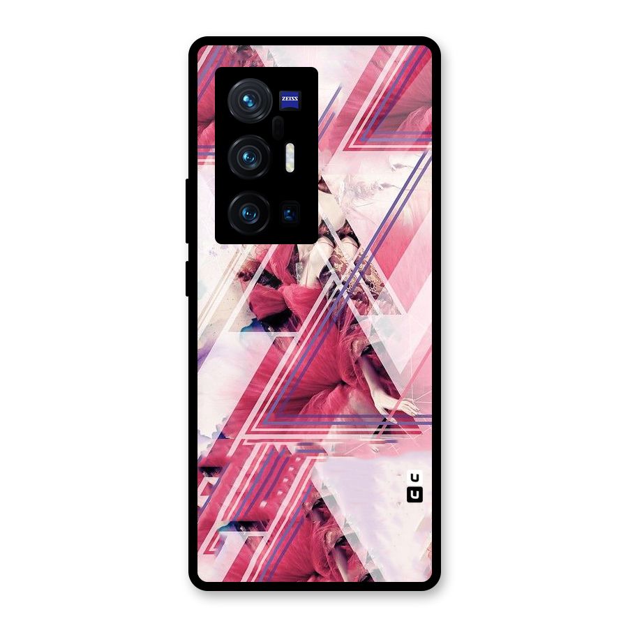 Pink Rose Abstract Glass Back Case for Vivo X70 Pro Plus
