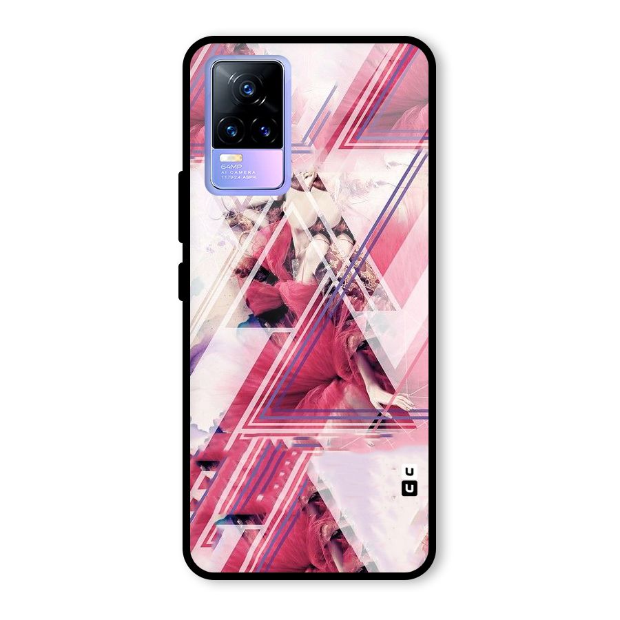 Pink Rose Abstract Glass Back Case for Vivo Y73