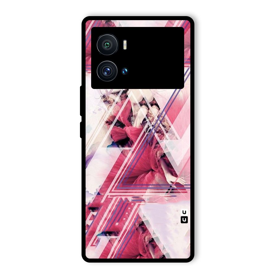 Pink Rose Abstract Glass Back Case for Vivo iQOO 9 Pro