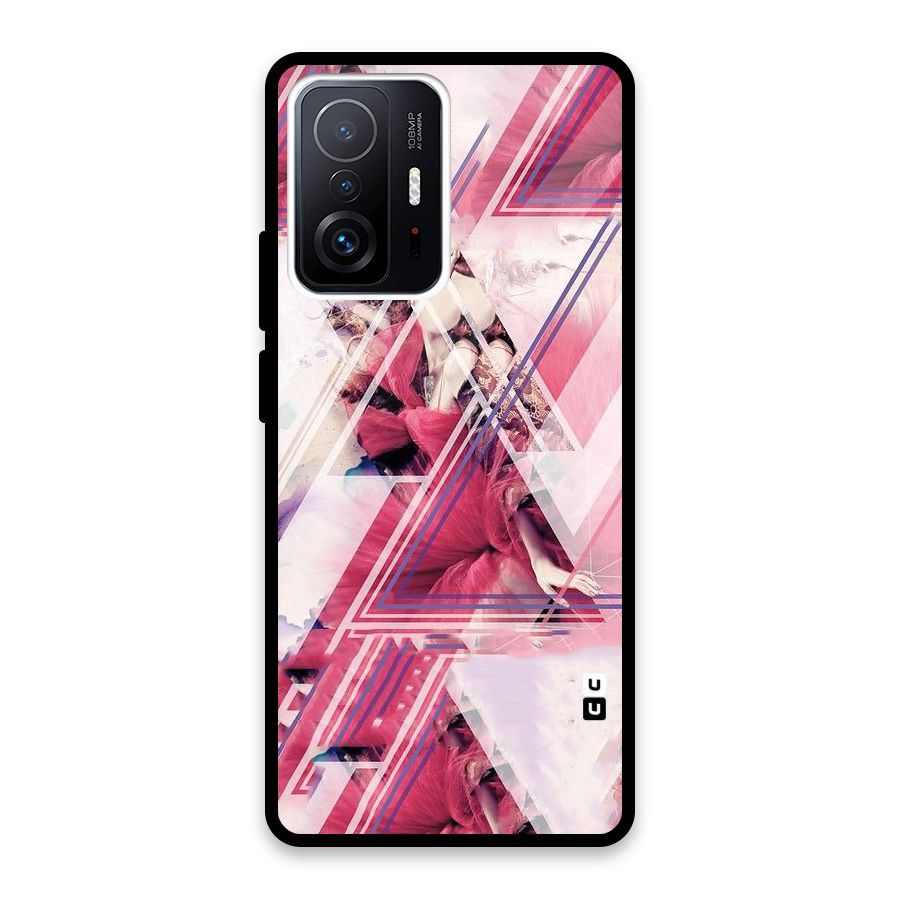 Pink Rose Abstract Glass Back Case for Xiaomi 11T Pro