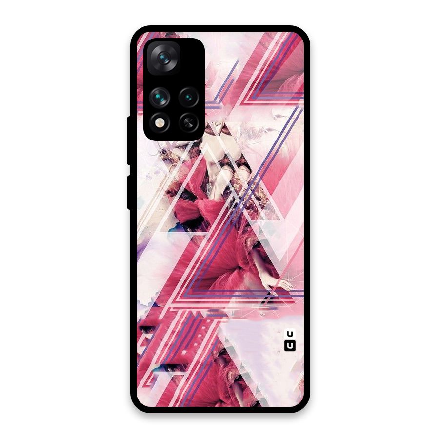 Pink Rose Abstract Glass Back Case for Xiaomi 11i HyperCharge 5G