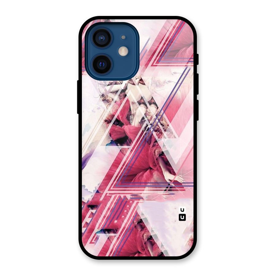 Pink Rose Abstract Glass Back Case for iPhone 12 Mini