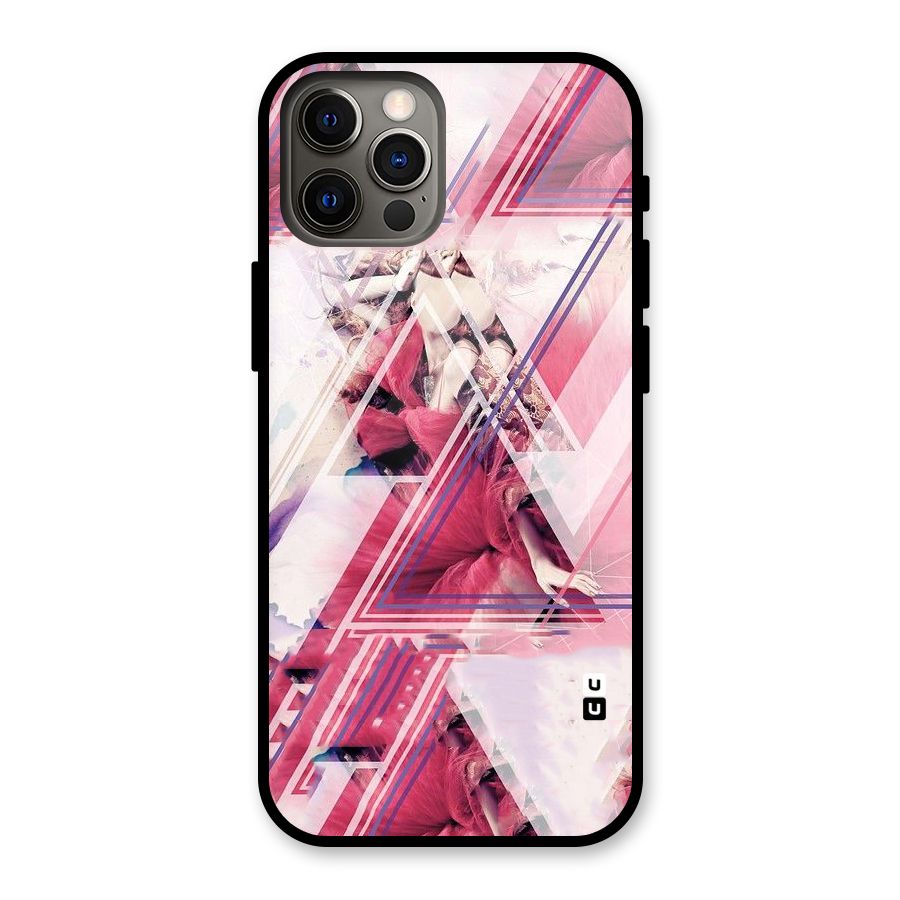 Pink Rose Abstract Glass Back Case for iPhone 12 Pro