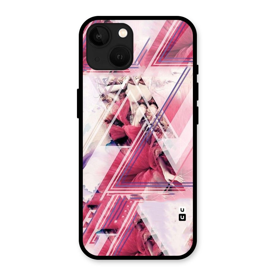 Pink Rose Abstract Glass Back Case for iPhone 13