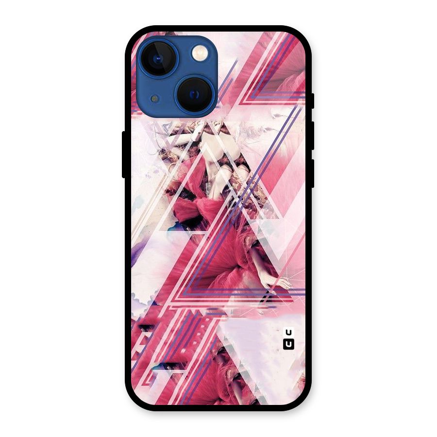 Pink Rose Abstract Glass Back Case for iPhone 13 Mini