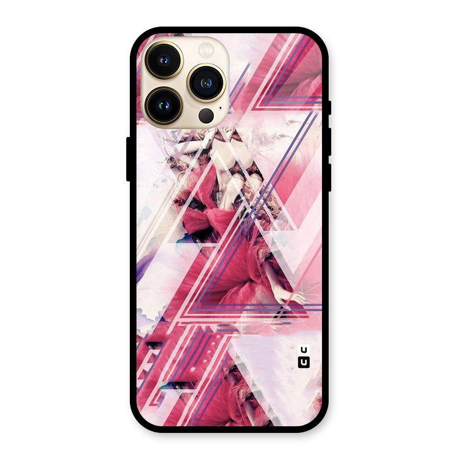 Pink Rose Abstract Glass Back Case for iPhone 13 Pro Max