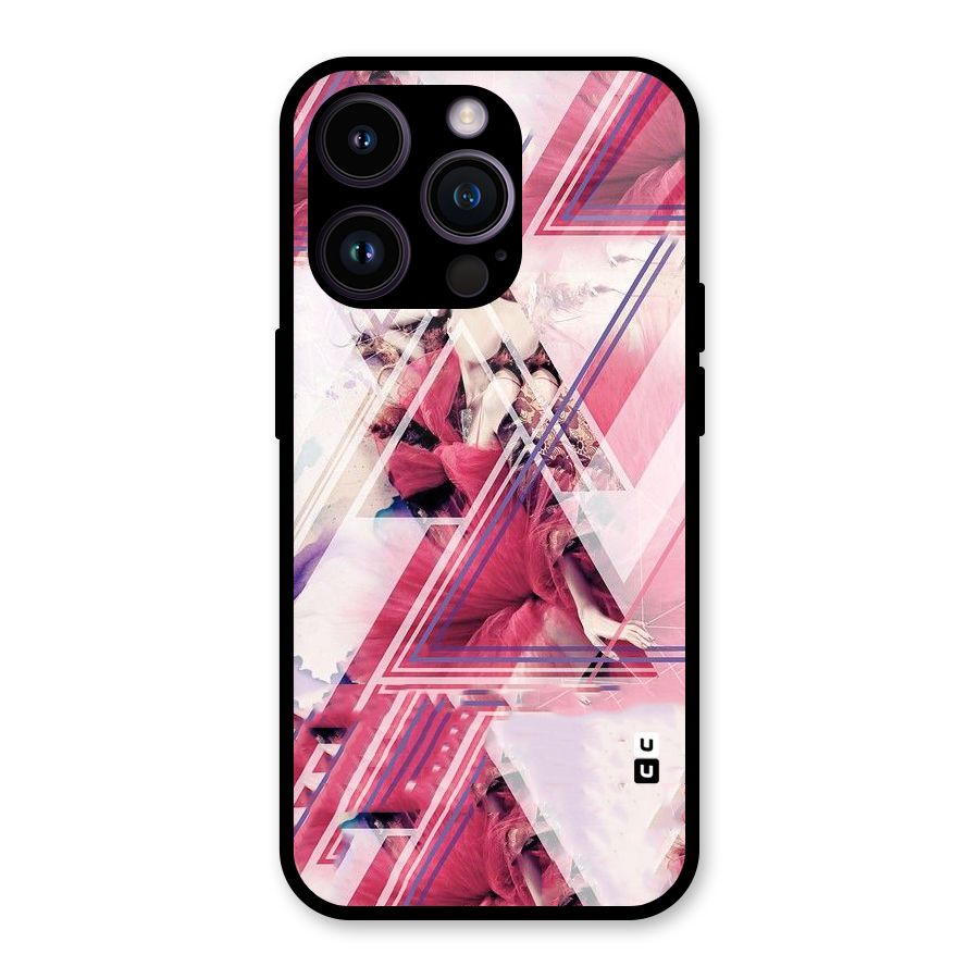 Pink Rose Abstract Glass Back Case for iPhone 14 Pro