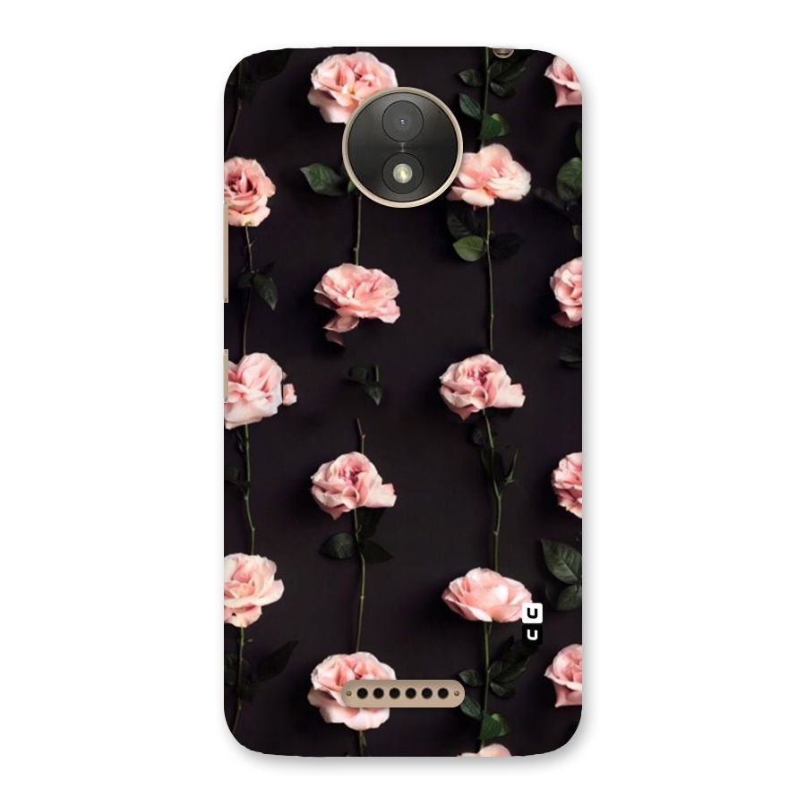 Pink Roses Back Case for Moto C Plus