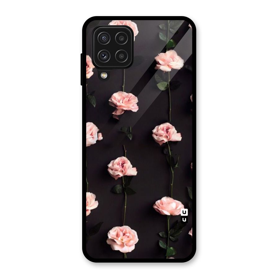 Pink Roses Glass Back Case for Galaxy A22 4G