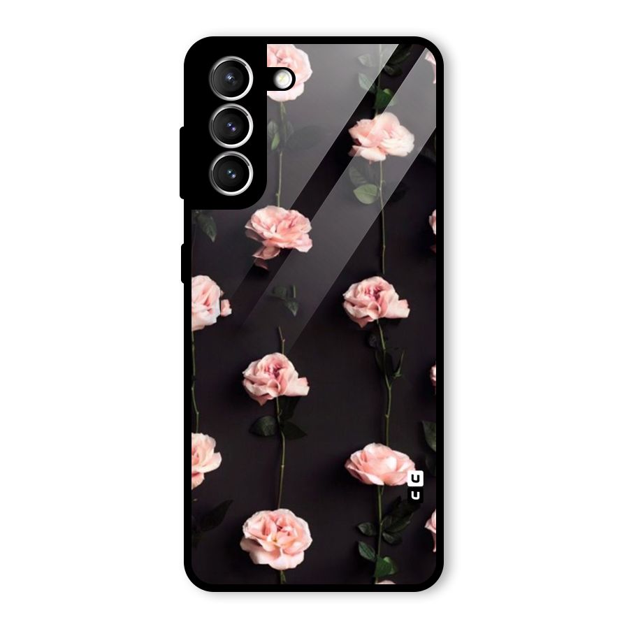 Pink Roses Glass Back Case for Galaxy S21 5G