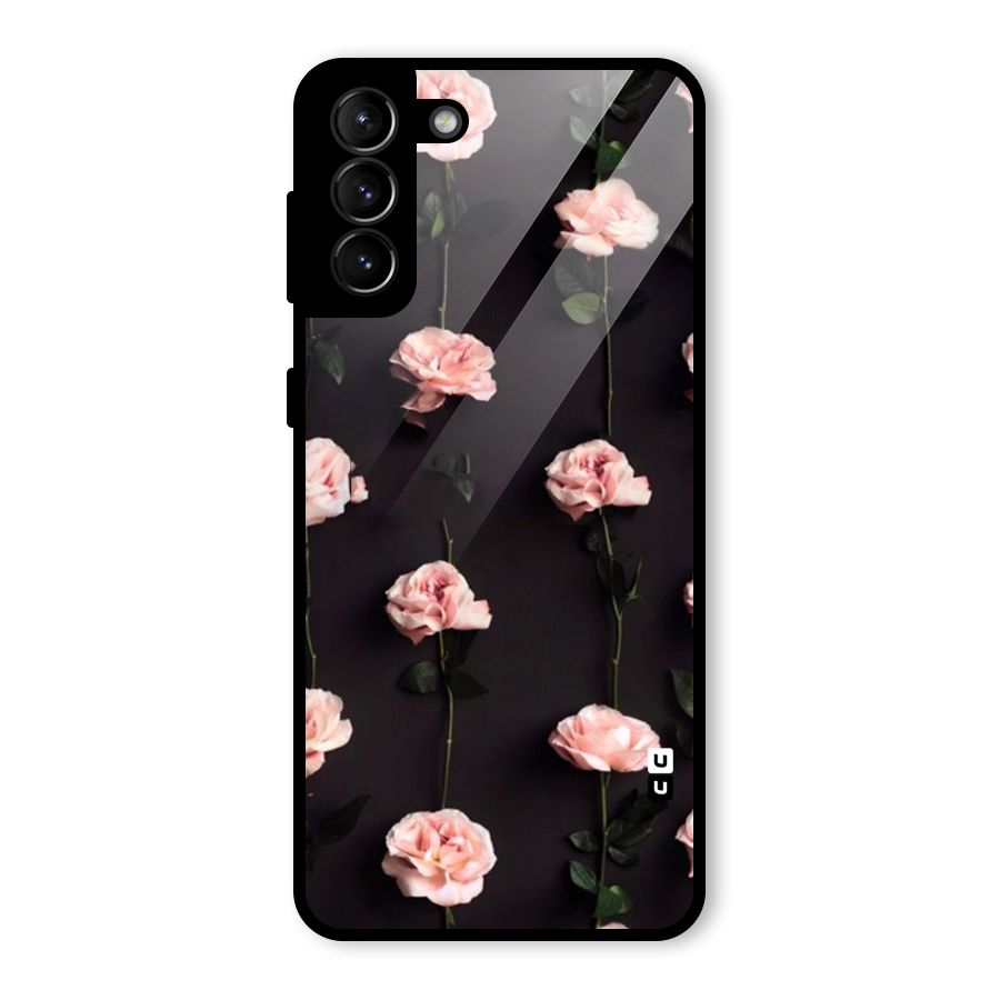 Pink Roses Glass Back Case for Galaxy S21 Plus