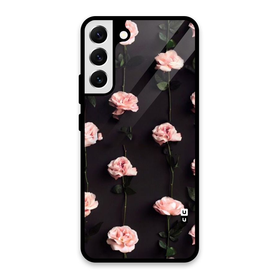 Pink Roses Glass Back Case for Galaxy S22 Plus 5G