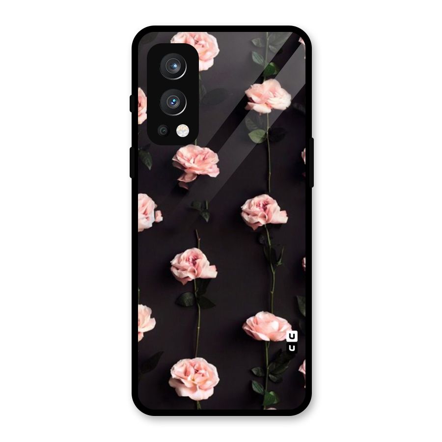 Pink Roses Glass Back Case for OnePlus Nord 2 5G