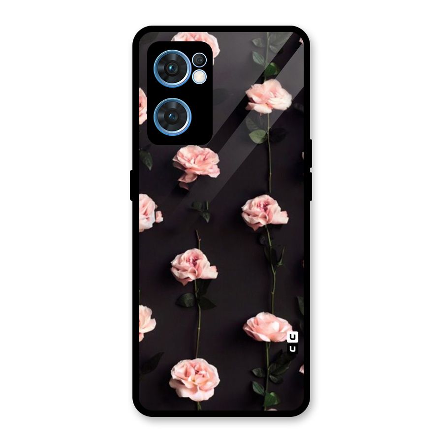 Pink Roses Glass Back Case for Oppo Reno7 5G