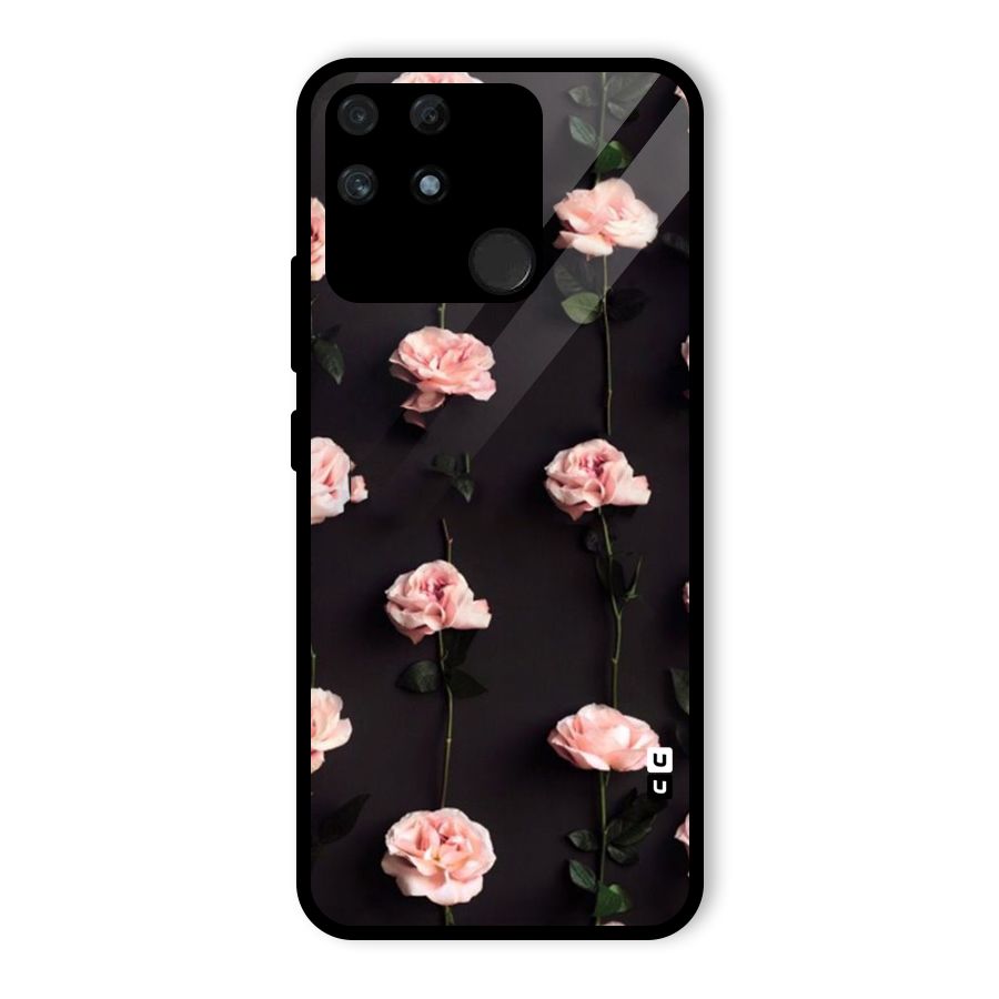 Pink Roses Glass Back Case for Realme Narzo 50A