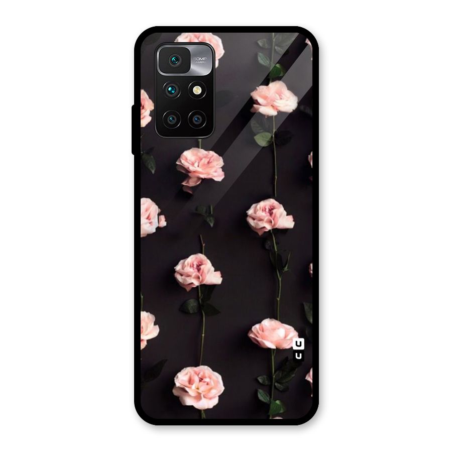 Pink Roses Glass Back Case for Redmi 10 Prime
