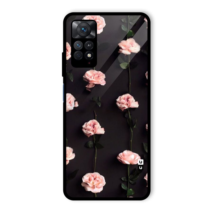 Pink Roses Glass Back Case for Redmi Note 11 Pro
