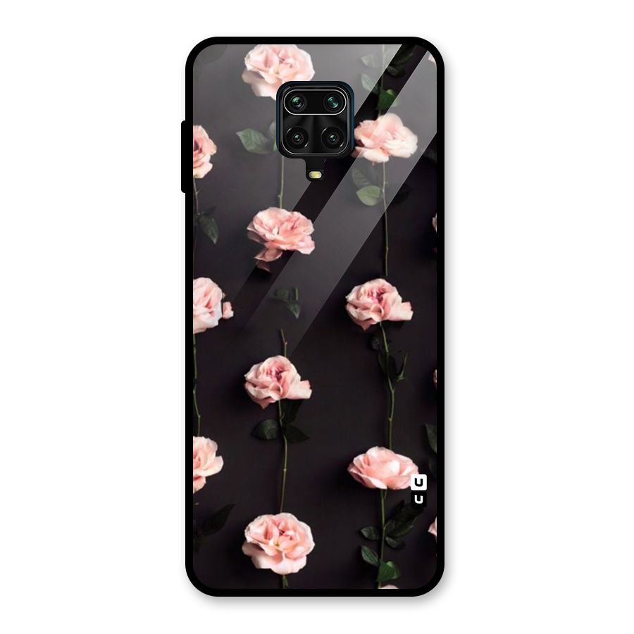 Pink Roses Glass Back Case for Redmi Note 9 Pro