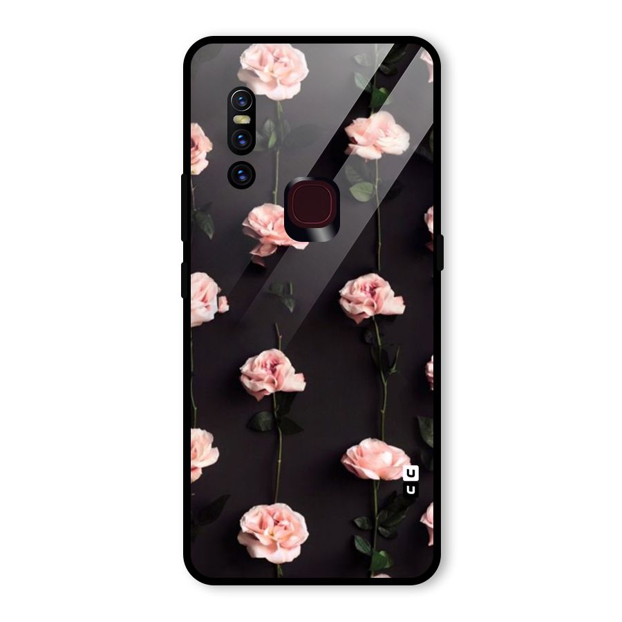 Pink Roses Glass Back Case for Vivo V15