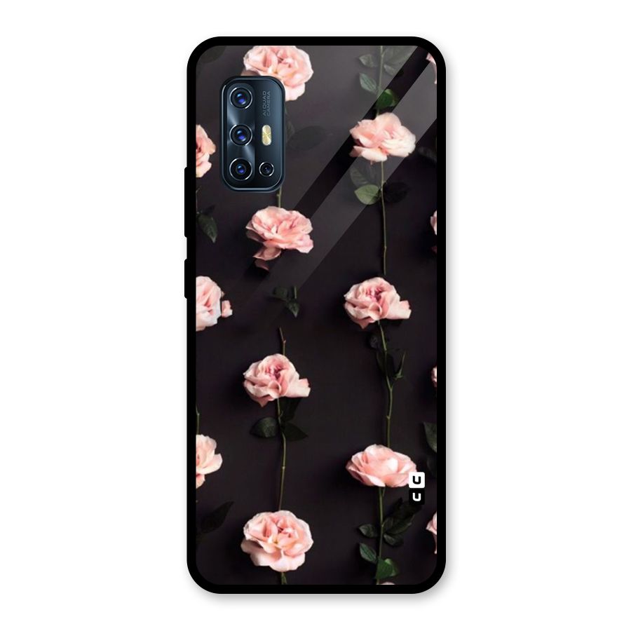 Pink Roses Glass Back Case for Vivo V17