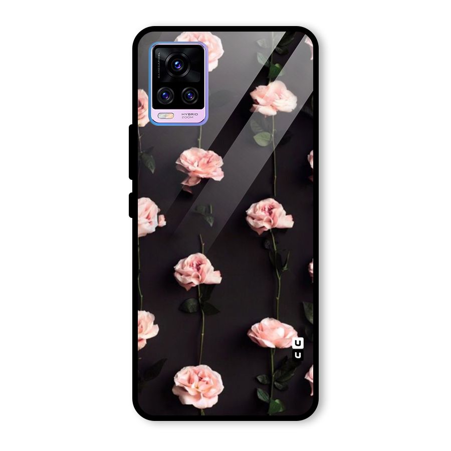 Pink Roses Glass Back Case for Vivo V20 Pro