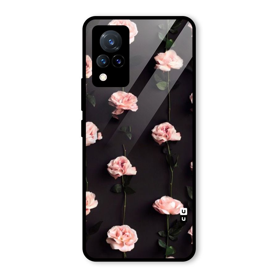 Pink Roses Glass Back Case for Vivo V21 5G