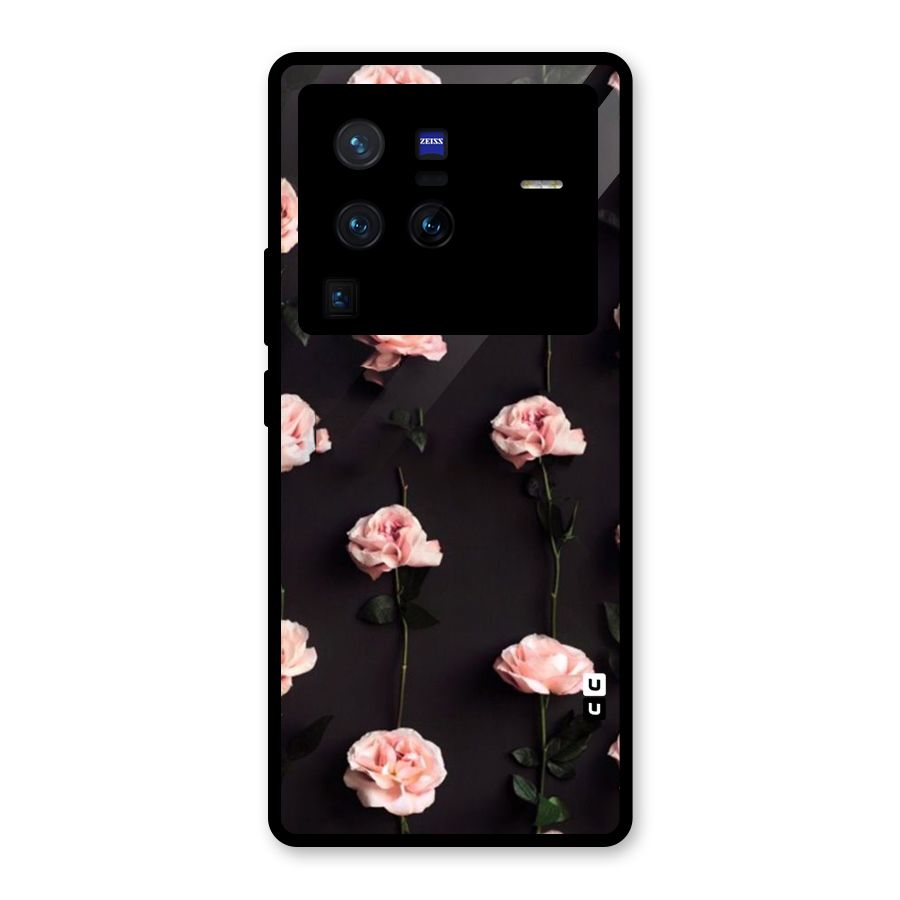 Pink Roses Glass Back Case for Vivo X80 Pro