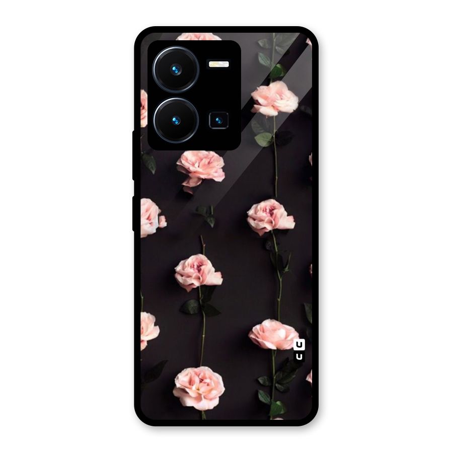 Pink Roses Glass Back Case for Vivo Y35