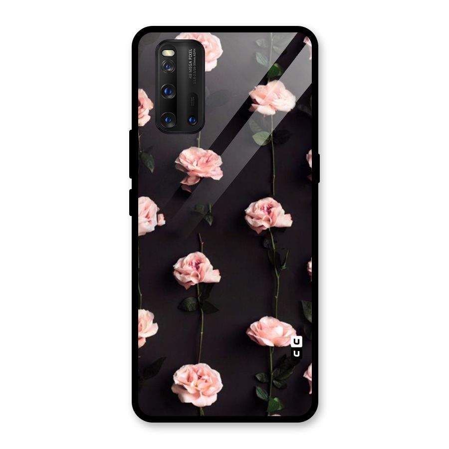 Pink Roses Glass Back Case for Vivo iQOO 3