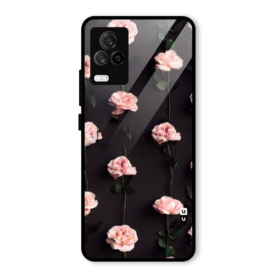 Pink Roses Glass Back Case for Vivo iQOO 7 Legend 5G