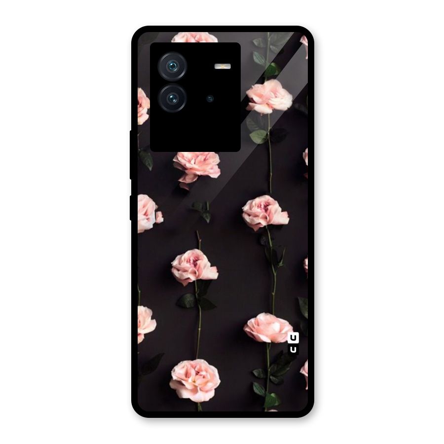 Pink Roses Glass Back Case for Vivo iQOO Neo 6 5G