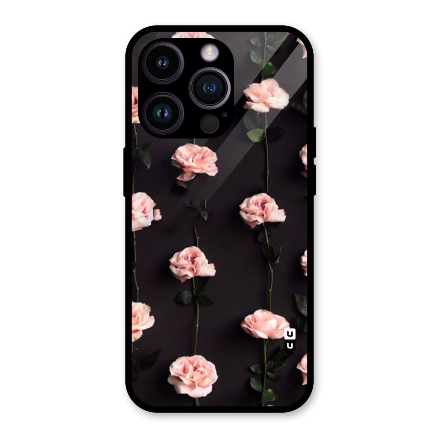 Pink Roses Glass Back Case for iPhone 14 Pro