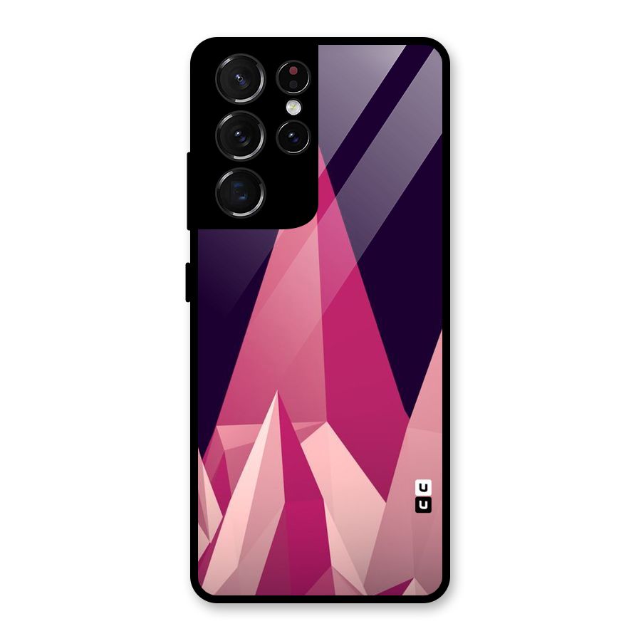 Pink Sharp Glass Back Case for Galaxy S21 Ultra 5G