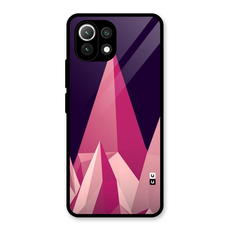 Pink Sharp Glass Back Case for Mi 11 Lite