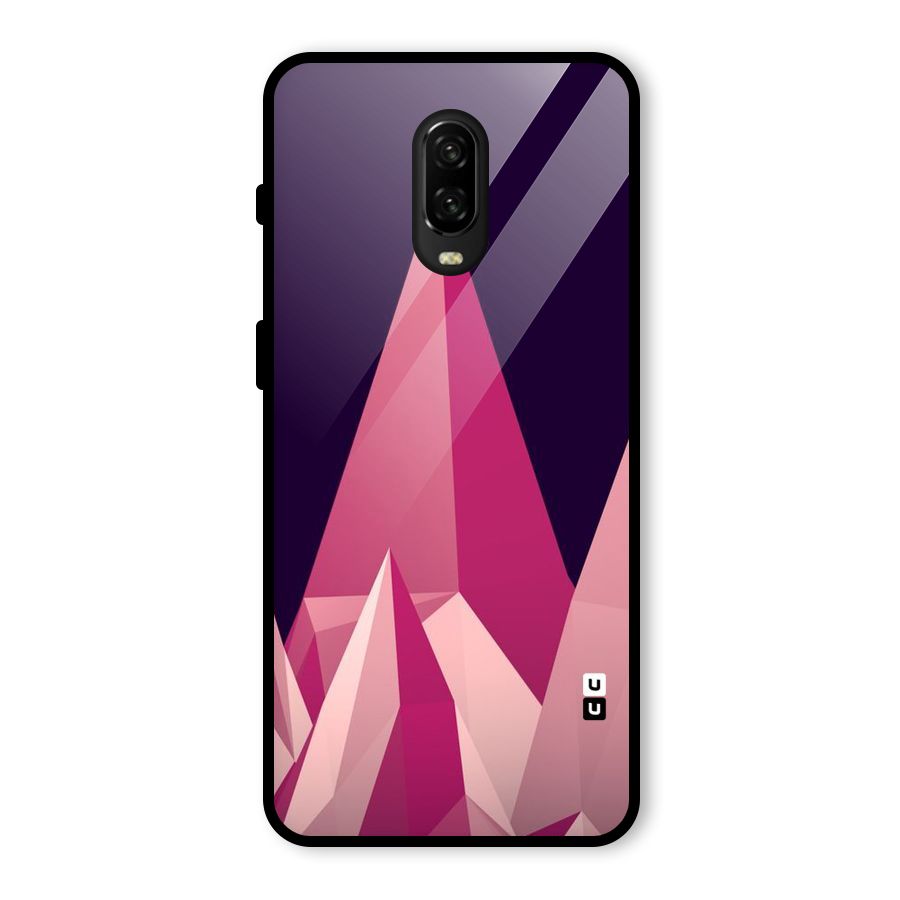 Pink Sharp Glass Back Case for OnePlus 6T