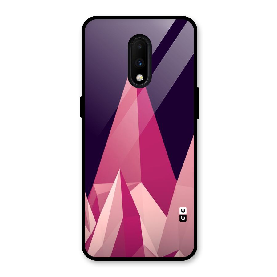 Pink Sharp Glass Back Case for OnePlus 7