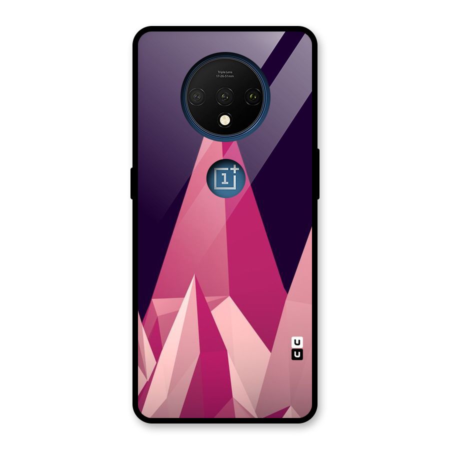 Pink Sharp Glass Back Case for OnePlus 7T