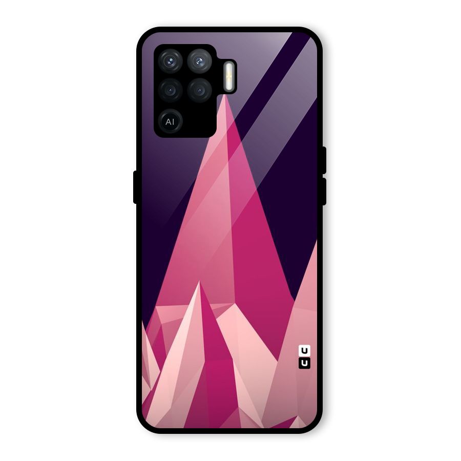 Pink Sharp Glass Back Case for Oppo F19 Pro